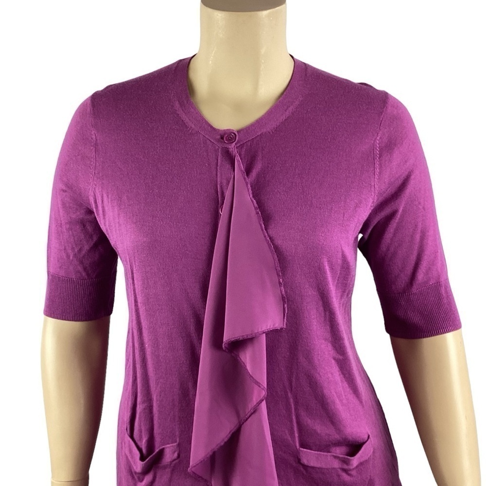 LOGO Lori Goldstein Cardigan Sweater Size XL Purple - Picture 2 of 7